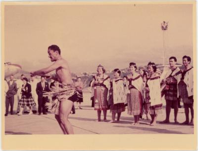 Maori [?] dances (airport, New Zealand)