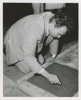Dave Brubeck signing his Hollywood Walk of Fame star (Hollywood, California)