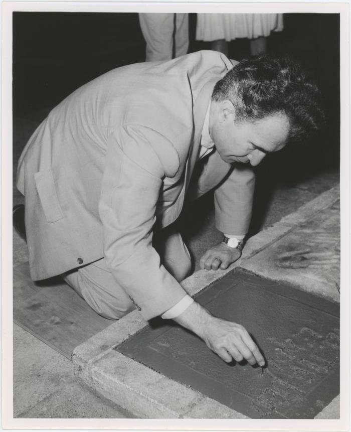 Dave Brubeck signing his Hollywood Walk of Fame star (Hollywood, California)