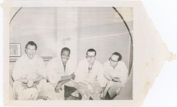 Dave Brubeck Quartet wearing kimonos (Tokyo, Japan)