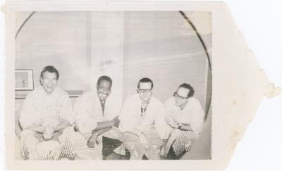 Dave Brubeck Quartet wearing kimonos (Tokyo, Japan)